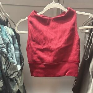 Betsey Johnson red Ribbed Tank Top. Worn a few times. Does have slit for padding